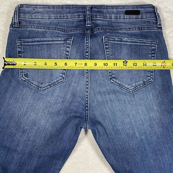 Kut From The Kloth Cropped Blue Denim Jeans Women's Sz 8 Distressed Stretch - Picture 9 of 9